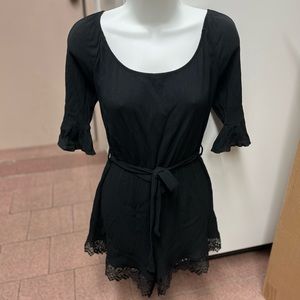 Nwot Shorts Romper With Lace Trim